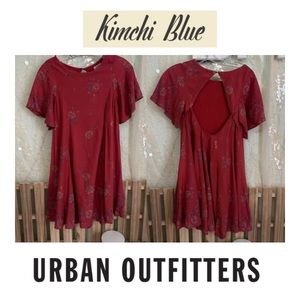 URBAN OUTFITTERS Kimchi Blue Ruffle Sleeve Open Back Mini Dress Size XS women’s